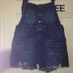 jean shorts overalls